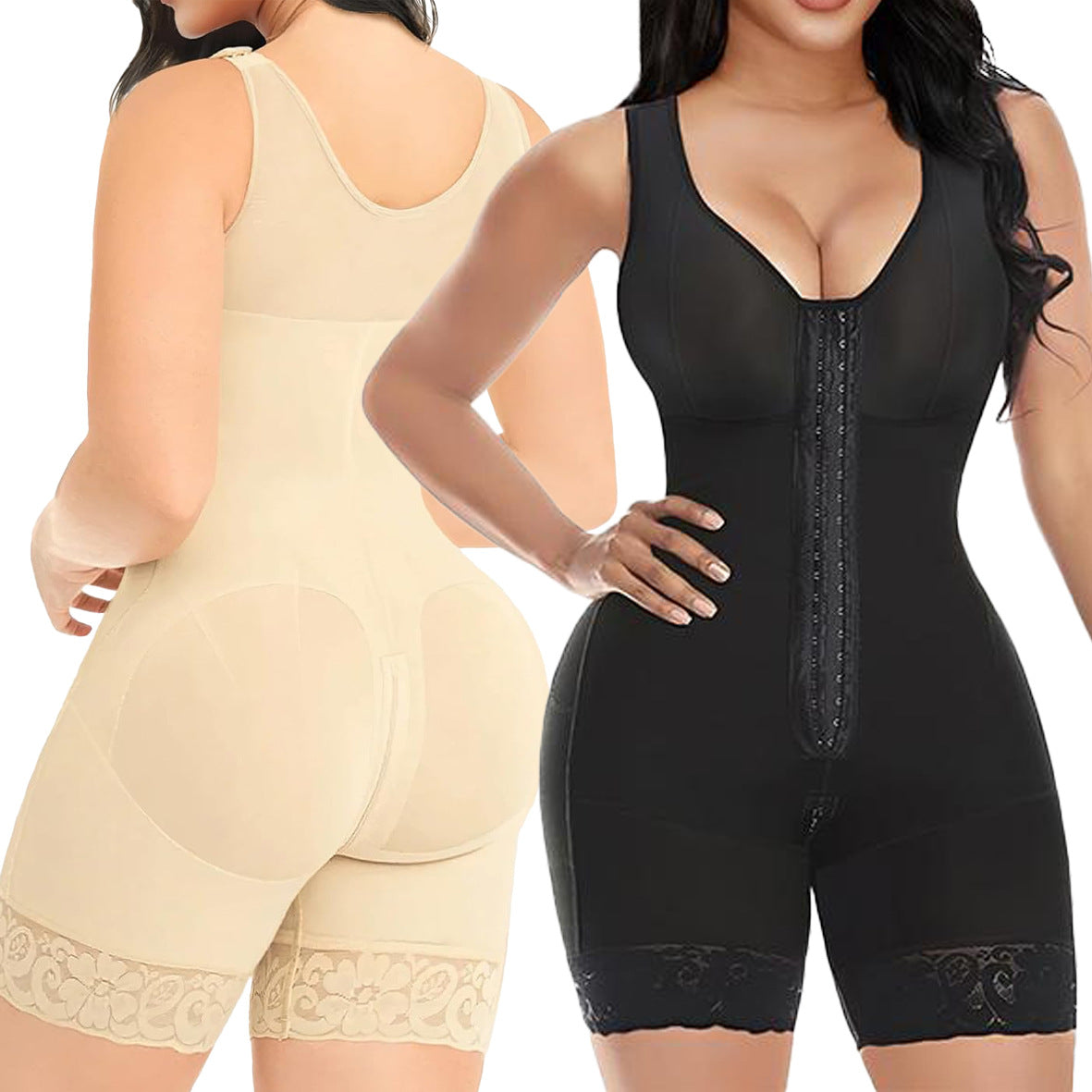Plus Size Zipper Crotch Shapewear Corset Bodysuit