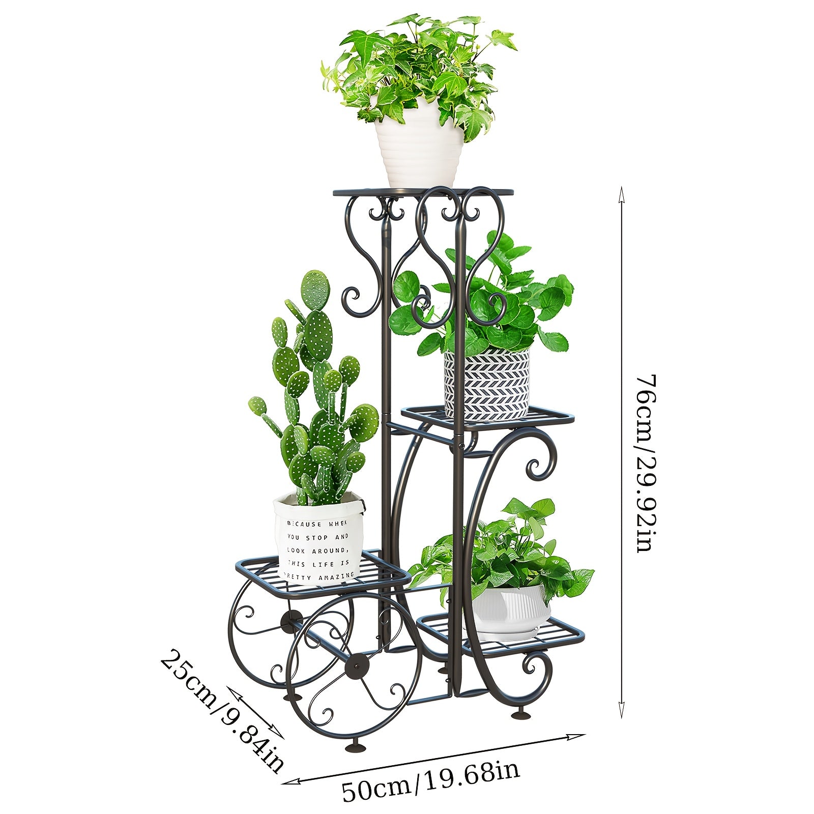 Metal Plant Shelf, Plant Stand Indoor Outdoor Flower Pot Holder Display Racks