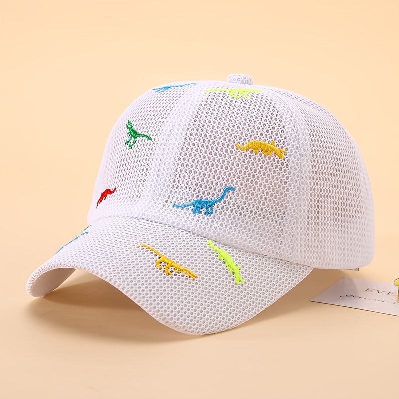 Dinosaur Embroidered Mesh Baseball Cap for Kids