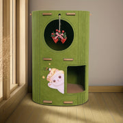 Multi-level Cat Tree With Cave House & Bed - 2-tier Detachable Tower, Scratching Post With Large Ventilation Holes, Space-saving Indoor Cat Activity Center For Multiple Cats, Cozy Felt Perch &