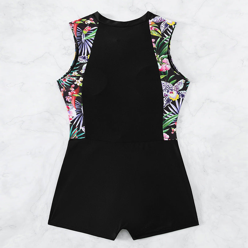 Printed Conservative Women's One-piece Swimming Suit