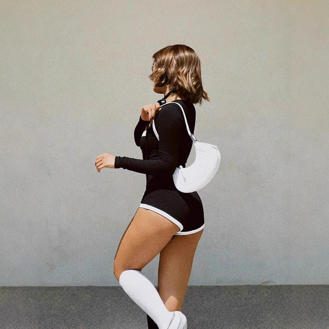 Long-Sleeve Waist-Cinching Bodycon Jumpsuit