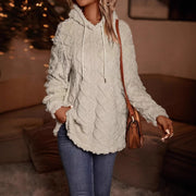 Cozy Solid Color Hooded Pullover Casual Winter Coat