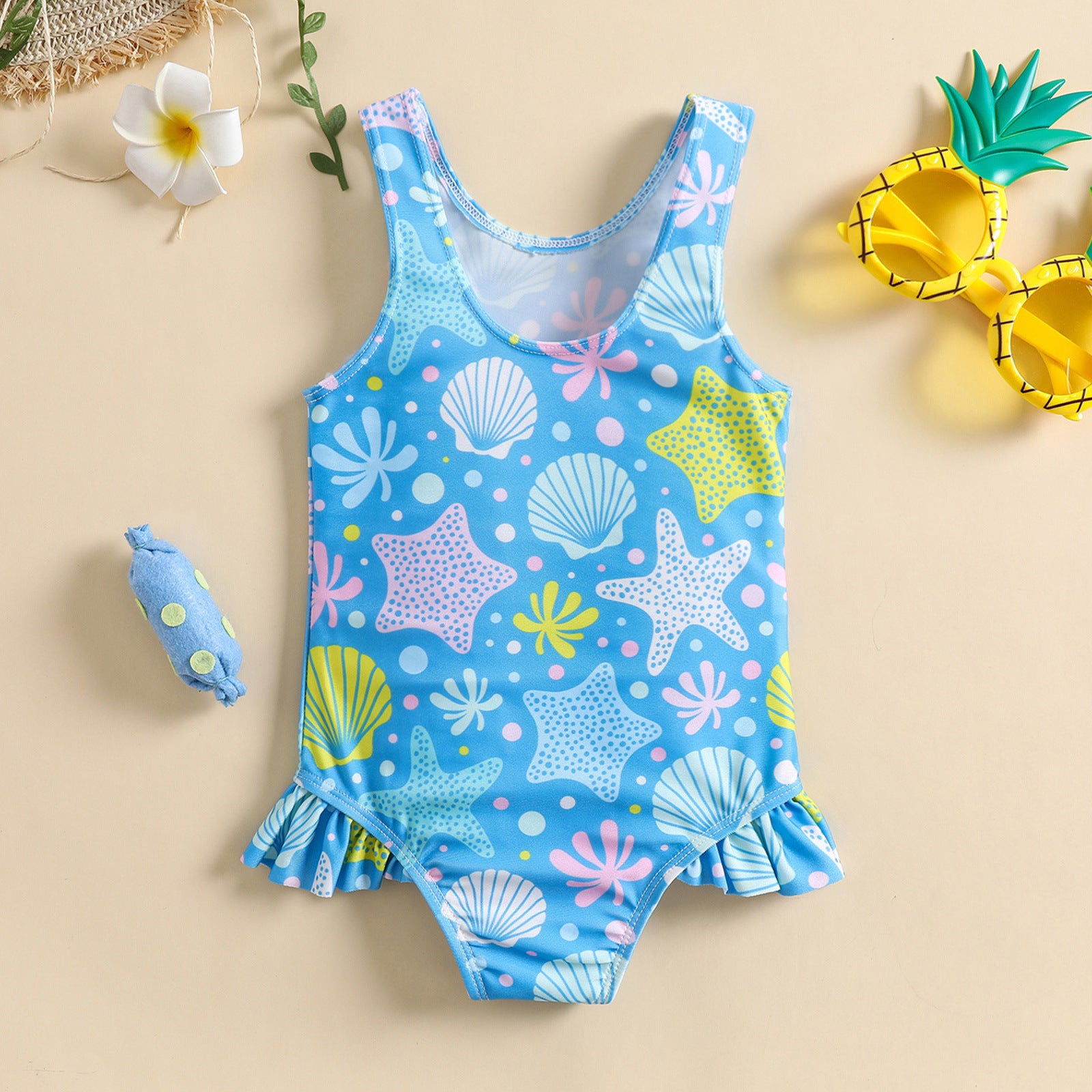 Women's Shell-Printed One-Piece Swimsuit for Beach & Pool