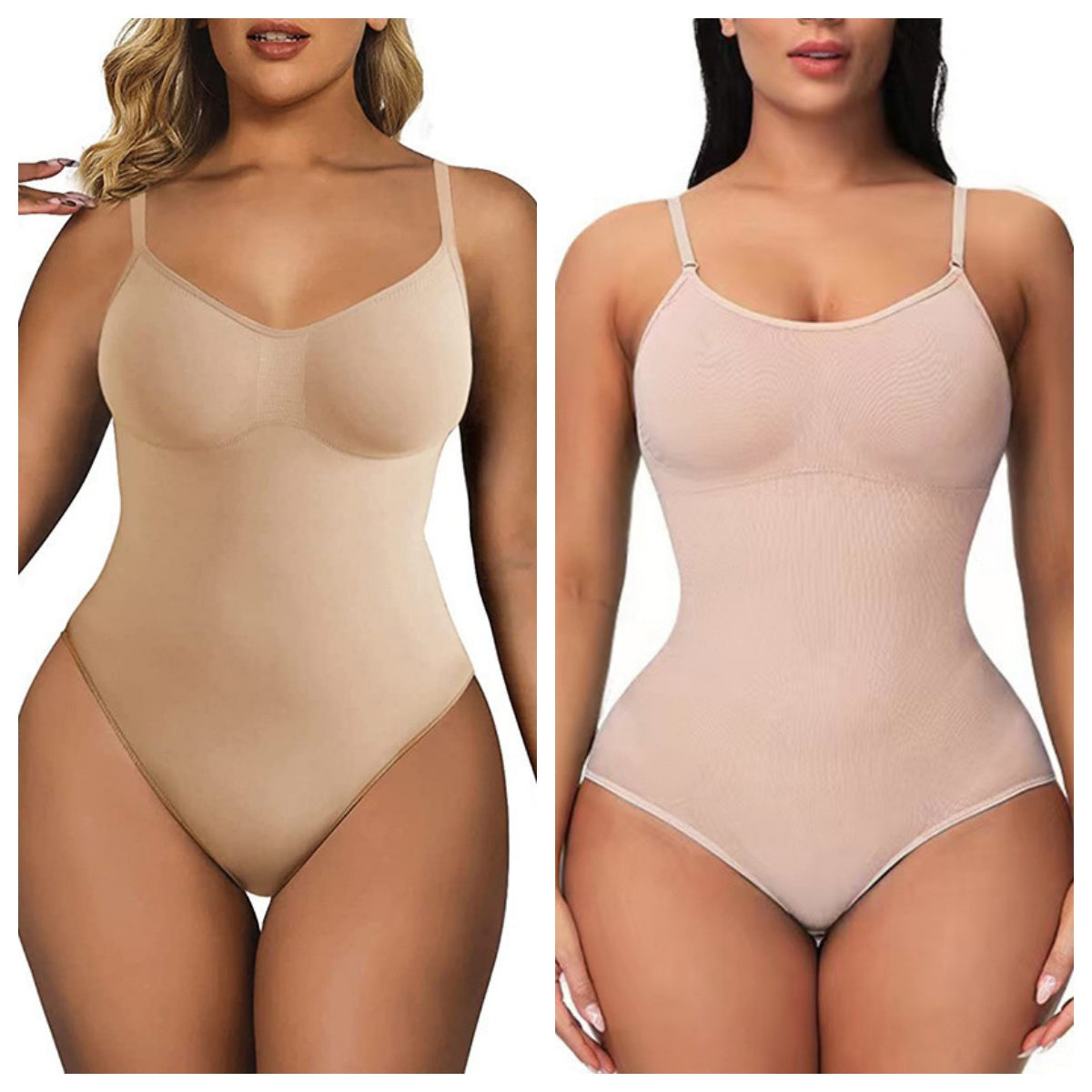 Plus-Size Tummy Control Butt Lifting Suspender Jumpsuit Thong
