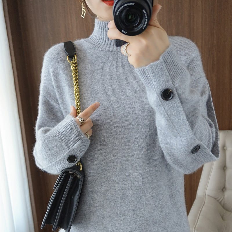 Women's Solid Color Casual Knitted Base Layer Top