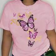 Delicate Graphic Casual Tee for Women