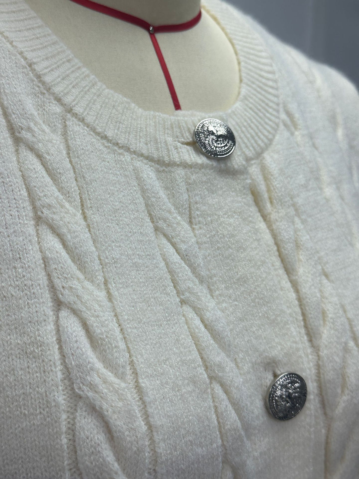 Women's Round Neck Twisted Knitted Sweater Coat