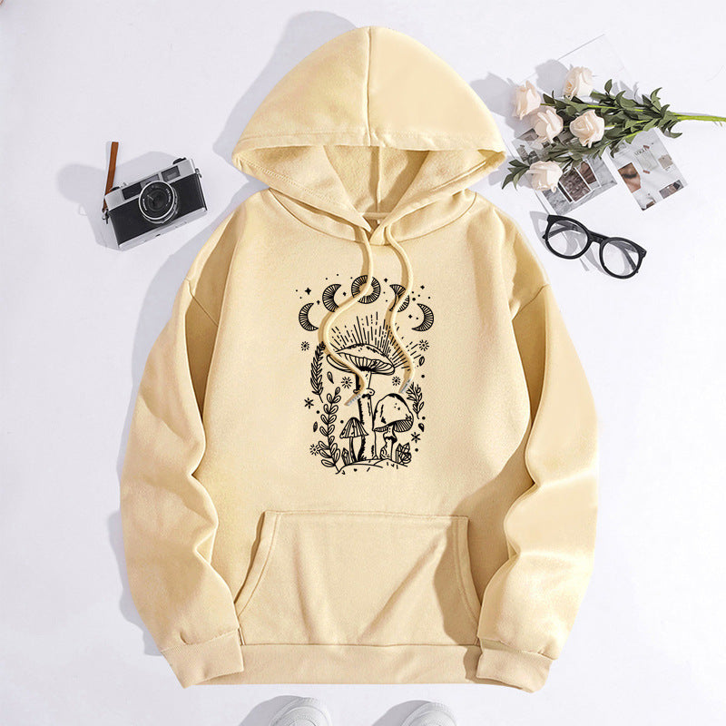 Velvet Thickened Hooded Sweatshirt with Heel Wrap
