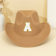 Khaki Alphabet Letter Fedora Hat
