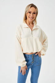 Women's Loose Casual Half-Zip Sweatshirt