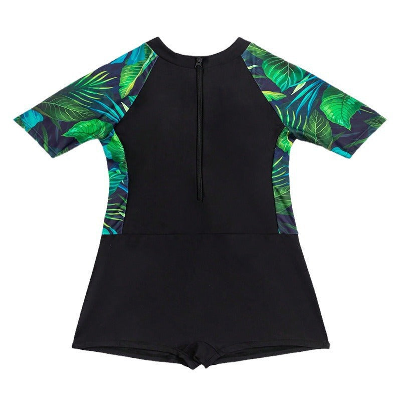 Women's Fashion Printing Conservative One-piece Swimsuit