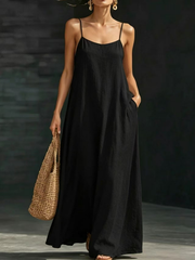 Summer Beach Strap Long Dress Loose and Flowing Casual Strap Long Dress Vacation Style Dress