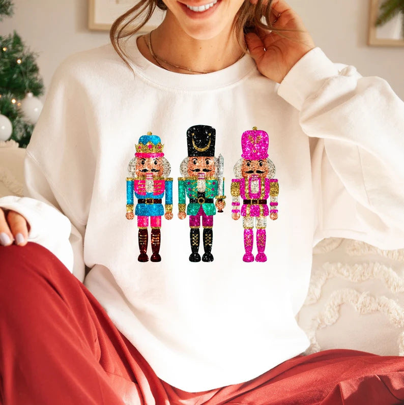 Women's Festive Sequin Christmas Sweater Casual Pullover