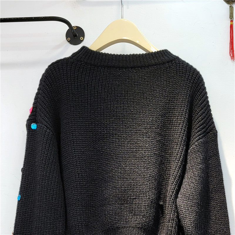 Sparkling Diamond Loose Knit Sweater for Women