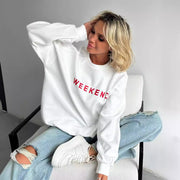 Cozy Women's Printed Long Sleeve Thick Pullover Sweatshirt