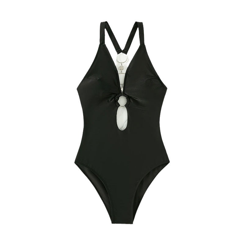 Deep V Underwire One-Piece Swimsuit