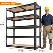 5‑Tier Heavy‑Duty Adjustable Shelving Unit for Basement and Warehouse Storage