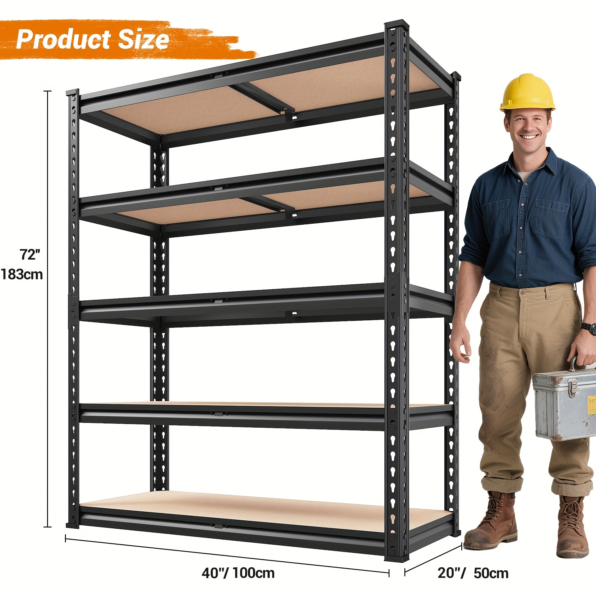 5‑Tier Heavy‑Duty Adjustable Shelving Unit for Basement and Warehouse Storage