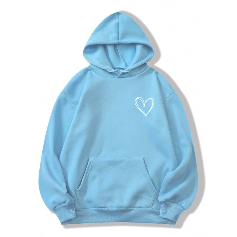 Cozy Korean Style Brushed Fleece Hooded Sweatshirt