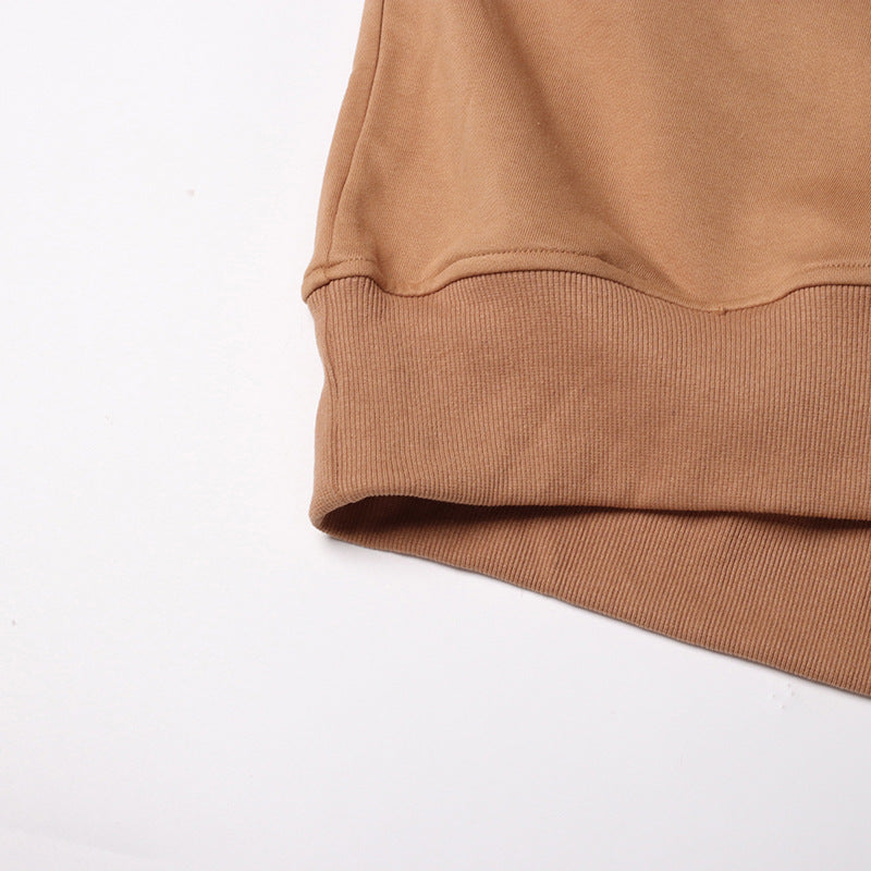 Women's Loose Scarf Collar Irregular Long Sleeve Sweatshirt