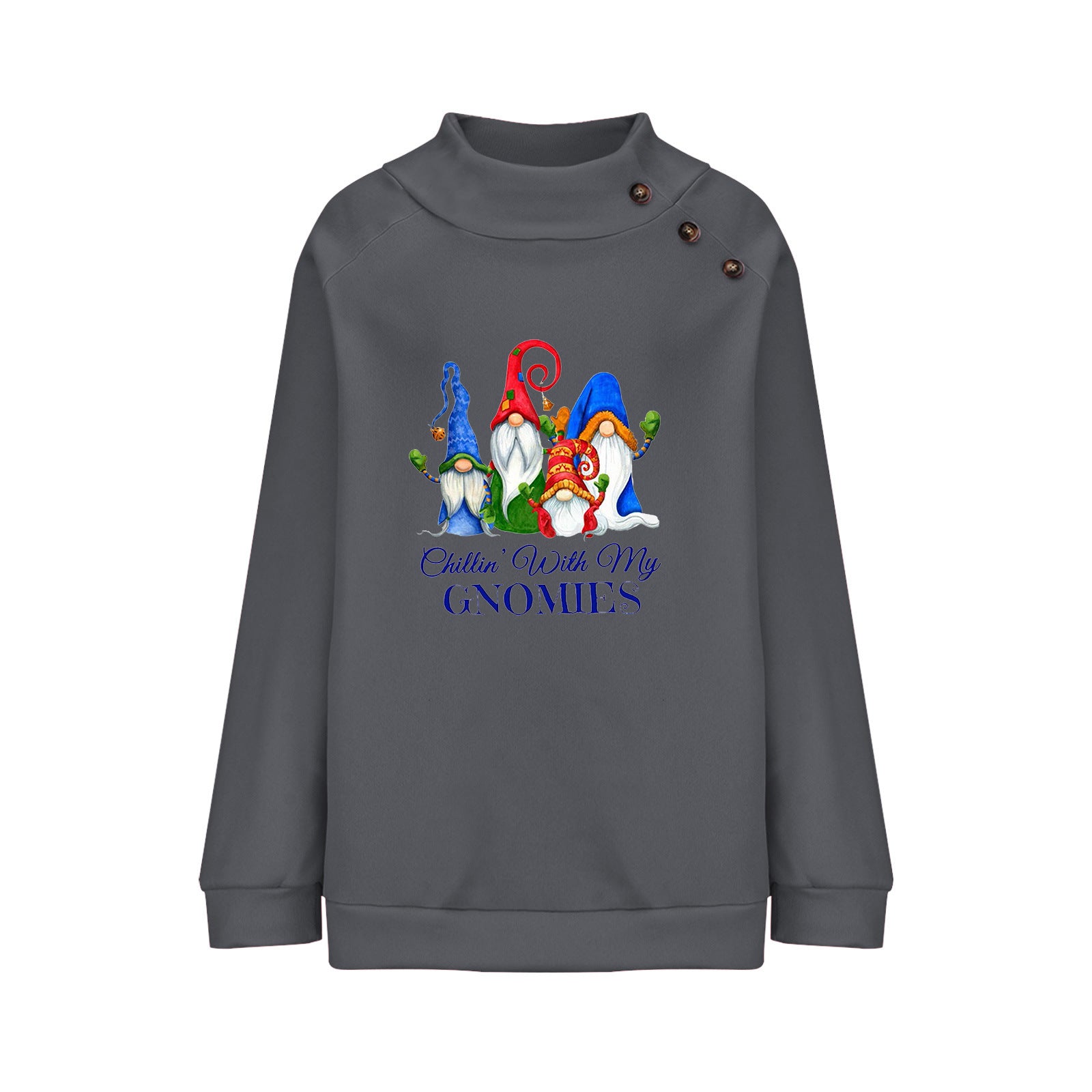 Cartoon Round Neck Christmas Loose Long Sleeve Sweatershirt Women