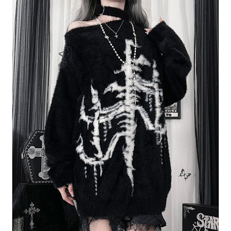 Gothic Off-the-Shoulder Loose Long Sleeve Top