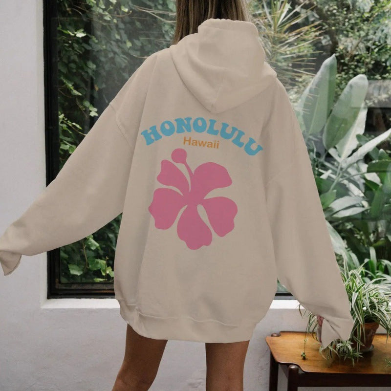 Women's Drop-Shoulder Street Style Hoodie