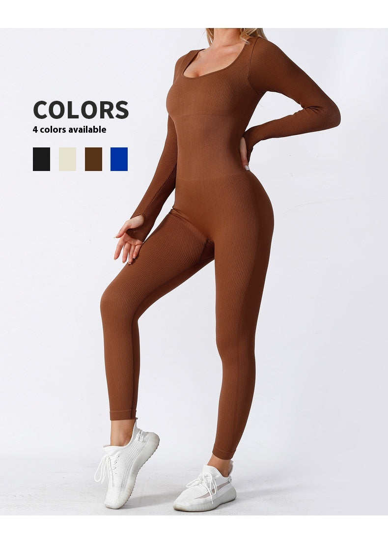Seamless Yoga Jumpsuit Long Sleeve Autumn And Winter Rompers