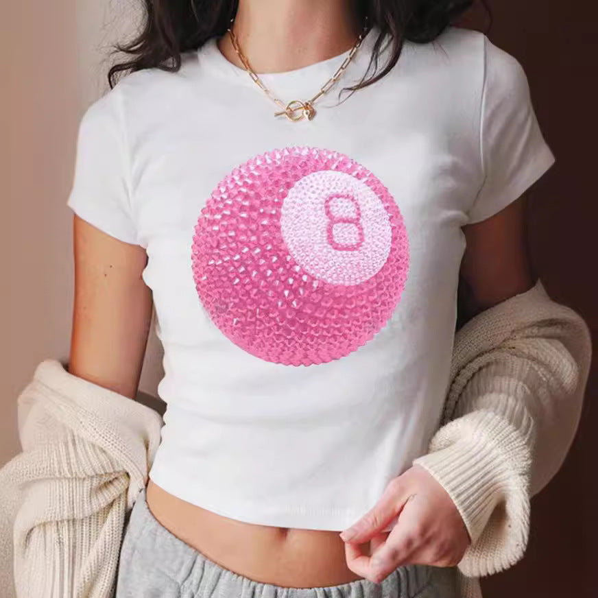 Chic Letter Print Short-Sleeve Women's T-Shirt