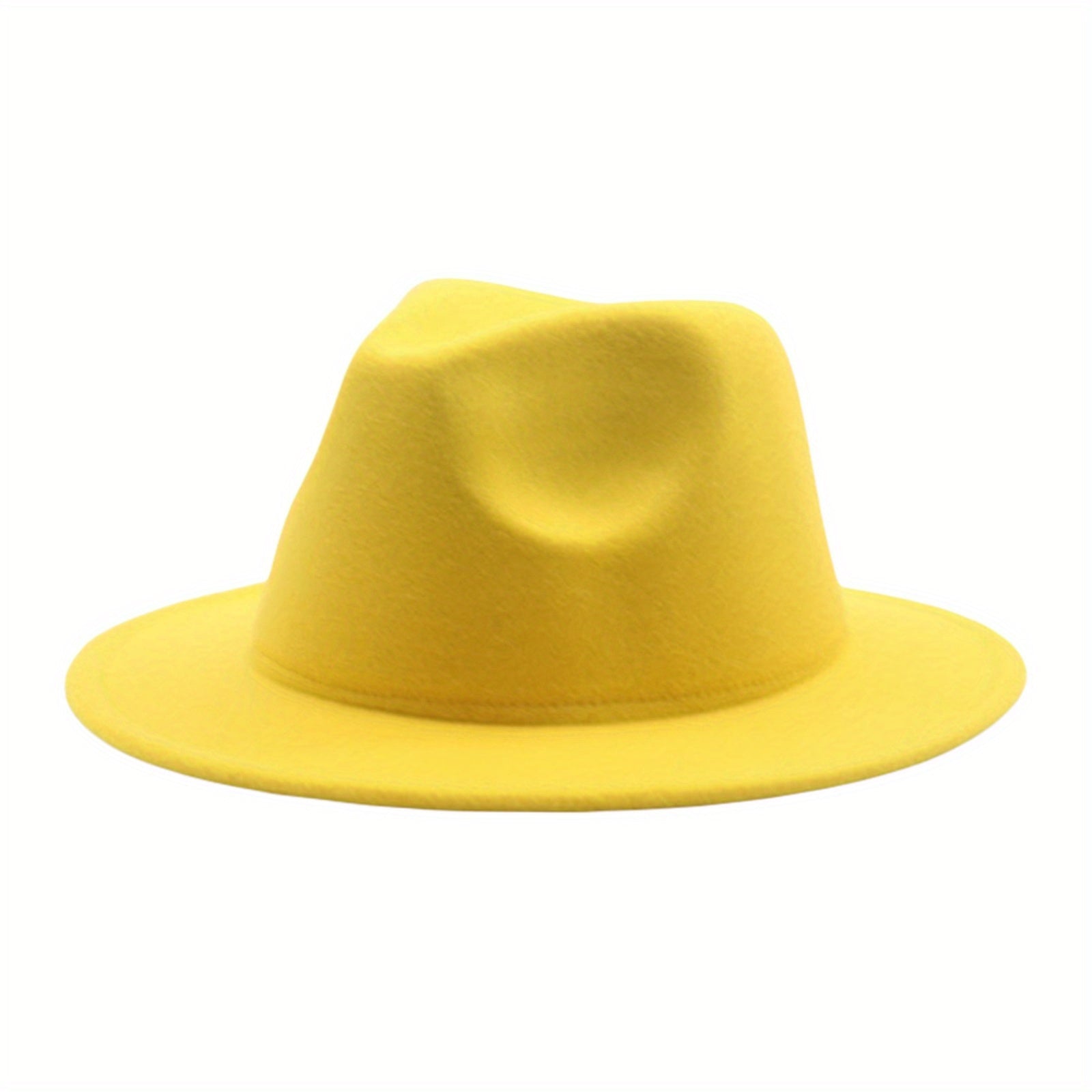 Kid Fedora Hat with Wide Panama‑Style Brim, Solid Color – Lightweight and Hand Washable