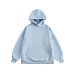 Cozy Solid Color Couple's Casual Pullover Hoodie