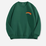 Women's Long-sleeved Solid Color Rainbow Printing Sweater