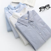 Striped Cardigan Slimming Single-breasted Lapel Long Sleeve Shirt