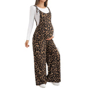 Adjustable Wide-Leg Jumpsuit Casual Leopard Romper