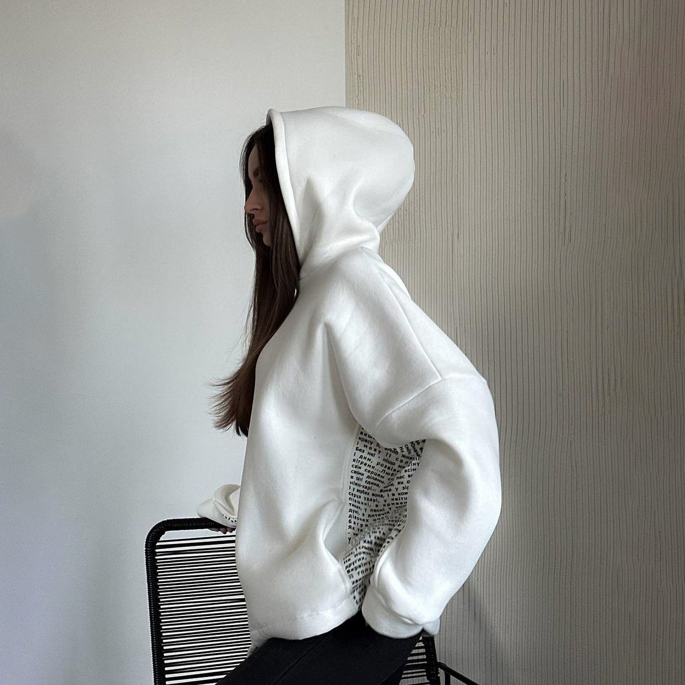 Women's Trendy Cuff Letter Print Hoodie Sweatshirt