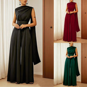 Women's Elegant Solid Slim-Fit Casual Jumpsuit
