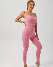Shapewear Sports Bra Skin-friendly Tummy-control High-sweat Workout Bodysuit Long-style High Elasticity