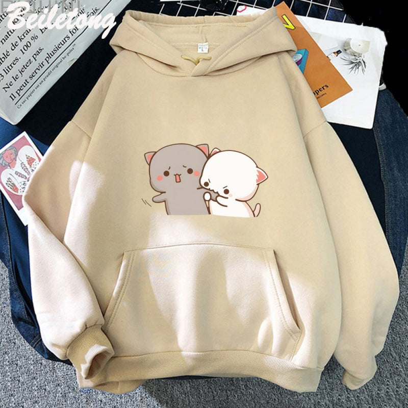 Women's Cartoon Print Casual Hoodie Streetwear Pullover