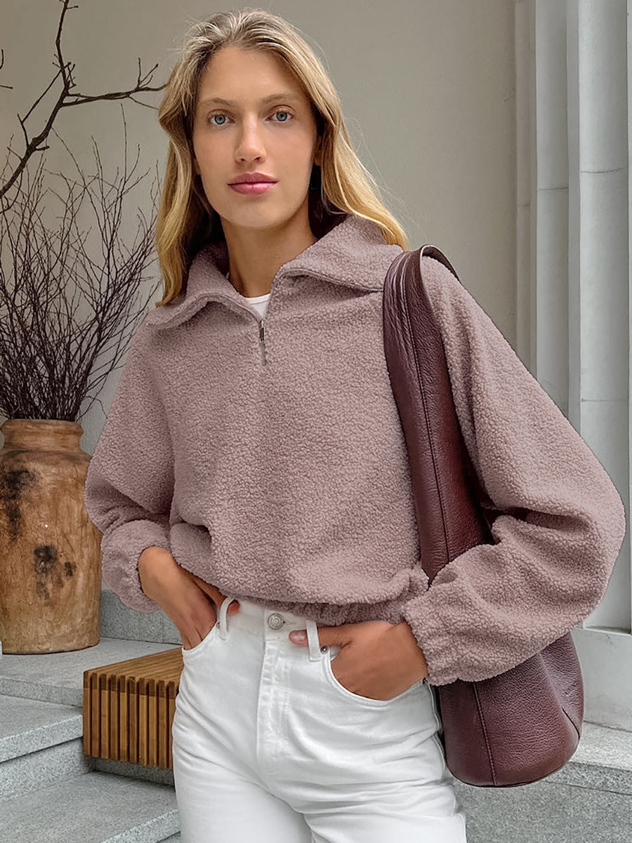 Cozy Women's Lamb Fleece Zip Jacket