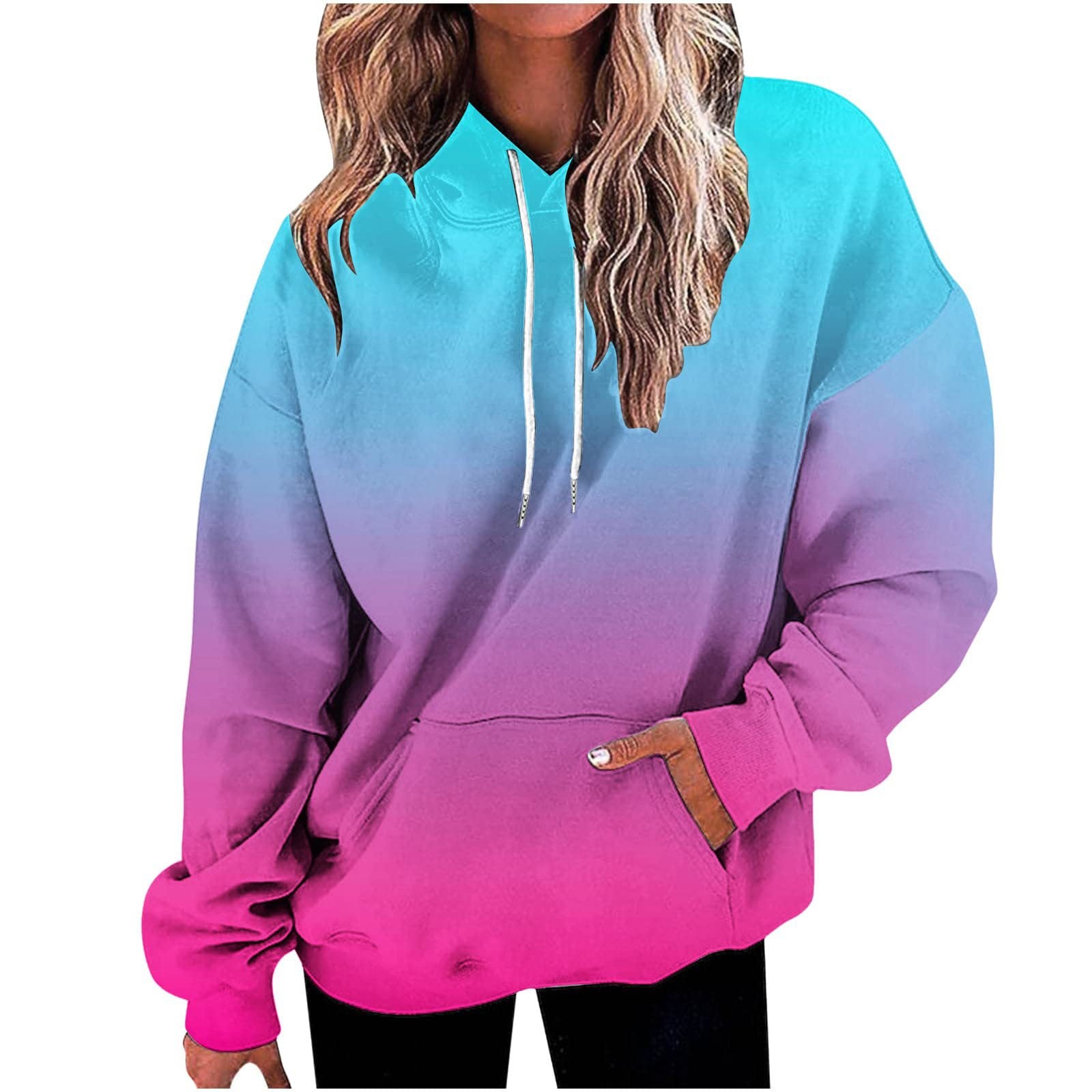 Women's Digital Print Loose Fit Hooded Sweater