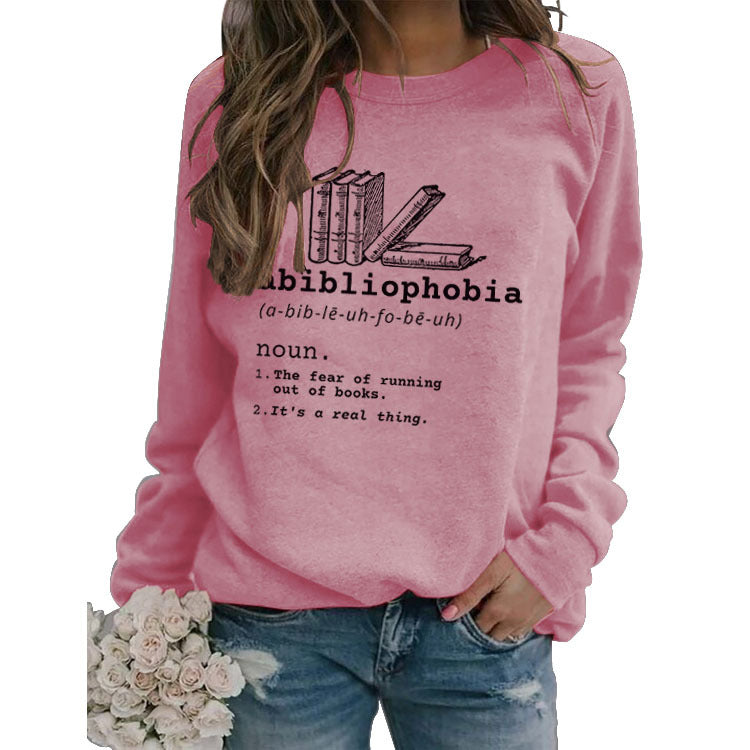Women's Loose Printed Long Sleeve Round Neck Sweater