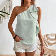 Women's Solid Color Versatile Striped Sleeveless Tank Top