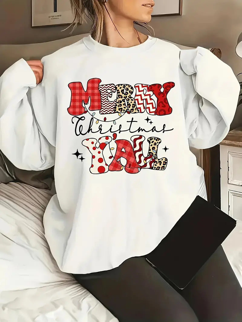 Women's Festive Christmas Round Neck Knit Sweater