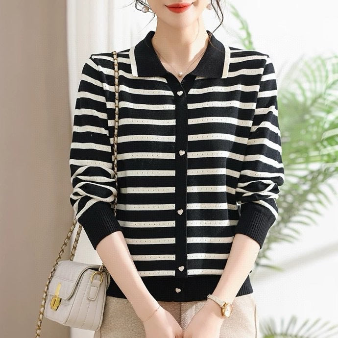 Mid-age Thickened Pullover Knit Sweater