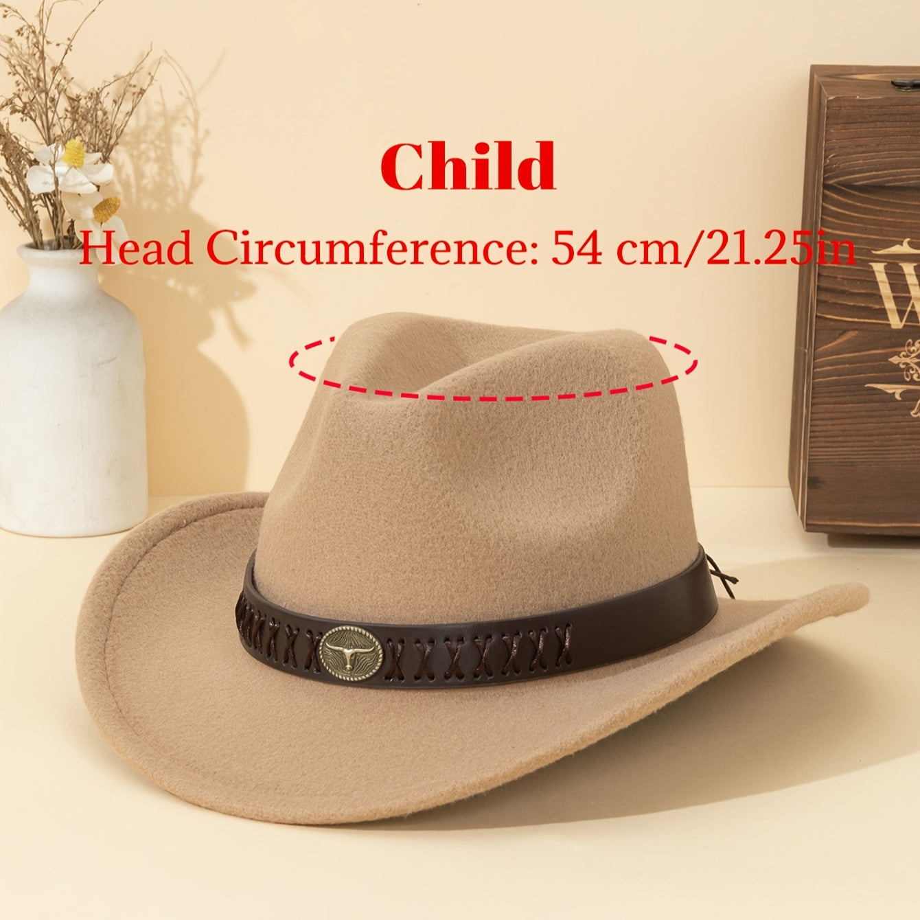 Retro Felt Hat with Brown Accents – Multi-Size Parent-Child Wear