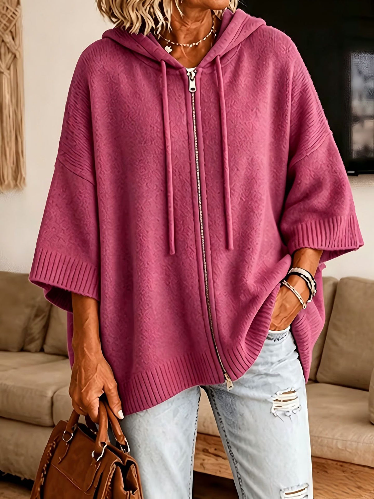 New Hooded Drawstring Sweatshirt Sweater