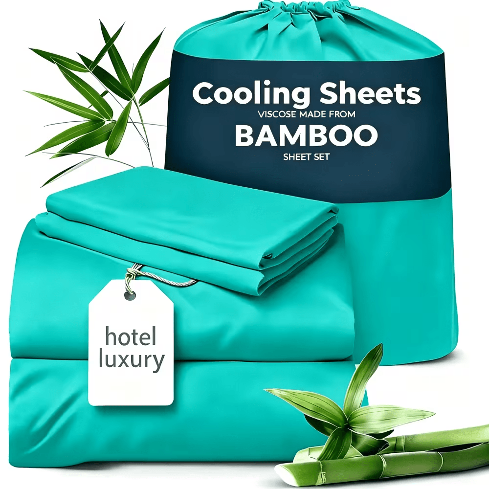 Cooling Bamboo Fiber Sheet Set – 4 Piece, 16‑Inch Extra‑Deep Pocket, Twin/Full/Queen/King Sizes