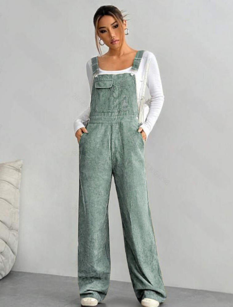 Corduroy Slimming Loose-fitting Jumpsuit