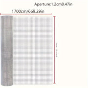 Galvanized Welded Mesh Roll – 1700 cm (669 in) Easy‑Cut Wire Fence for Chicken Coops, Gardens, Pets and Tree Protection